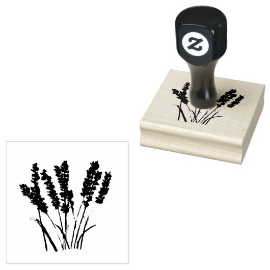 ラベンダーフローラ素朴ヴィンテージクラフトアートかわいい ラバースタンプ (押印)