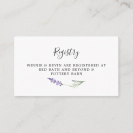 ラベンダーフローラ結婚のレジストリカード エンクロージャーカード
