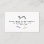 ラベンダーフローラ結婚のレジストリカード エンクロージャーカード (正面)