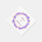 ラベンダーフローラ結婚リース スタンダードカクテルナプキン (角)