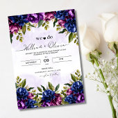 ラベンダーフローラ結婚式招待状エレガント紫 招待状