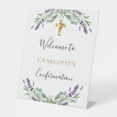 ラベンダーフローラ緑の確認へようこそ 台座サイン (正面)