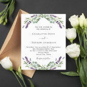 ラベンダーフローラ緑フォーマル結婚式招待状