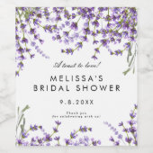 ラベンダーフローラ緑ブライダルシャワーボトル ワインラベル (シングルラベル)