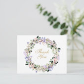 ラベンダーフローラ葬儀お祝い サンキューカード (スタンド正面)