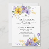 ラベンダーフローラ金ゴールドイエローボホリハーサルディナー 招待状 (正面)