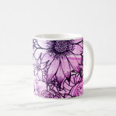 ラベンダーフローラ開花マグ コーヒーマグカップ (正面右)