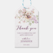 ラベンダーフローラ60歳感謝していの誕生日 ギフトタグ (正面)