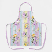ラベンダーフローラ ストライプの エプロン (正面)