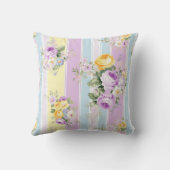 ラベンダーフローラ ストライプの クッション (裏面)