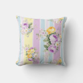 ラベンダーフローラ ストライプの クッション (正面)