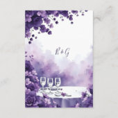 ラベンダーフローラ&パリジャンエッフェルタワー結婚ズ エンクロージャーカード (裏面)