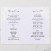 ラベンダーフローリッシュ折り畳み教会結婚式 プログラム (裏面)