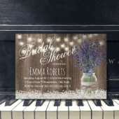 ラベンダーフ素朴ァワーズメイソンジャーブライダルシャワー 招待状