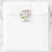 ラベンダーフ素朴ラバーベビーシャワー封筒用シール スクエアシール (バッグ)