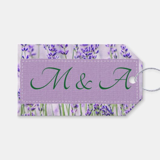 ラベンダーフ結婚ィールドのギフトラベル ギフトタグ (正面(横))