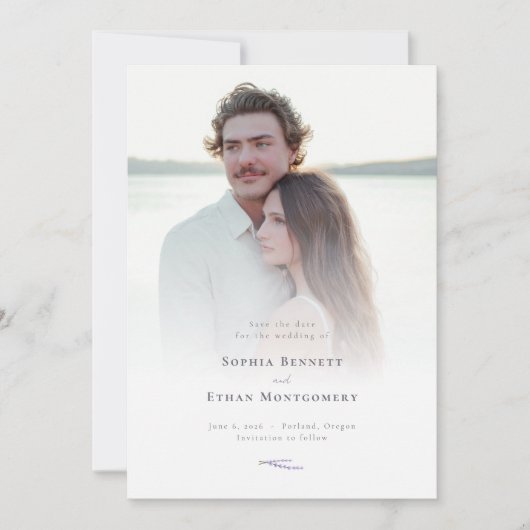 ラベンダーフ結婚ィールドの写真 セーブザデート (正面)