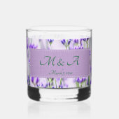 ラベンダーフ結婚ィールドの印刷された岩ガラス ウイスキーグラス (正面)
