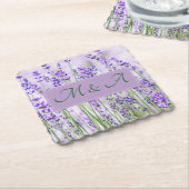 ラベンダーフ結婚ィールドの紙コースター ペーパーコースター (アングル)