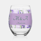 ラベンダーフ結婚ィールドの茎のないワイングラス ステムなしワイングラス (裏面)