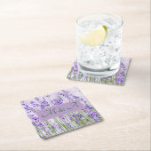 ラベンダーフ結婚ィールド広場紙コースター スクエアペーパーコースター (インサイチュ)