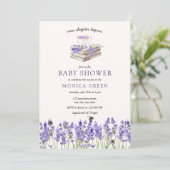 ラベンダーブック新しいチャプターが赤ちゃんシャワーを開始 招待状 (スタンド正面)