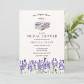 ラベンダーブック新しいチャプター開始ブライダルシャワー 招待状 (スタンド正面)