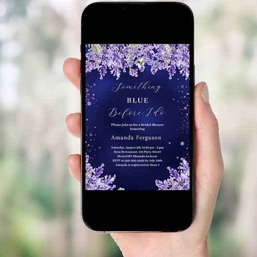 ラベンダーブライダルシャワーをする前に何か青 招待状