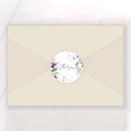 ラベンダーブライダルシャワークラシックラウンドステッカー ラウンドシール