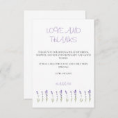 ラベンダーブライダルシャワーサンキュー サンキューカード (正面/裏面)