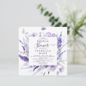 ラベンダーブライダルシャワーフローラボタニカルエレガント 招待状 (スタンド正面)