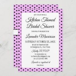 ラベンダーブライダルシャワーブラック水玉模様アンドボウズ