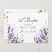 ラベンダーブライダルシャワーレシピカードパープル素朴 ポストカード (正面/裏面)