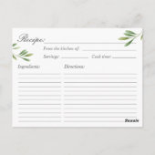 ラベンダーブライダルシャワーレシピカードパープル素朴 ポストカード (裏面)