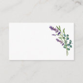 ラベンダーブライダルシャワーレシピリクエストカードの挿入 エンクロージャーカード (裏面)