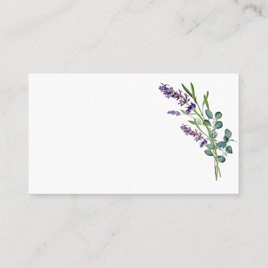 ラベンダーブライダルシャワーレシピリクエストカードの挿入 エンクロージャーカード (裏面)