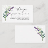 ラベンダーブライダルシャワーレシピリクエストカードの挿入 エンクロージャーカード (正面/裏面)
