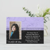 ラベンダーブラックスワールズ写真卒業招待状 招待状 (スタンド正面)