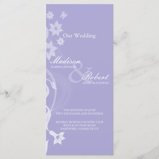 ラベンダーブランチ結婚式 プログラムカード プログラム (正面)