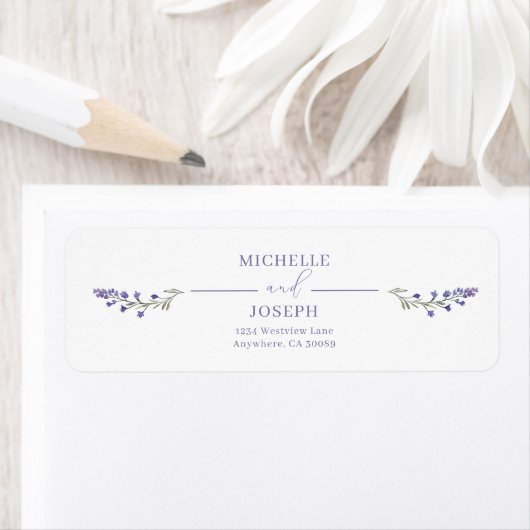 ラベンダーブリスエレガントウォーターカラー差出人住所 ラベル (インサイチュ)