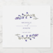 ラベンダーブリスエレガントウォーターカラー結婚ズ スパークリングワインラベル (シングルラベル)