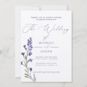 ラベンダーブリスエレガントウォーターカラー結婚ズ 招待状 (正面)