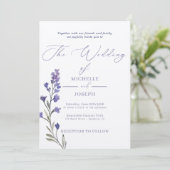 ラベンダーブリスエレガントウォーターカラー結婚ズ 招待状 (スタンド正面)