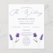 ラベンダーブリスエレガントウォーターカラー結婚式 プログラム (正面)