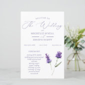ラベンダーブリスエレガントウォーターカラー結婚式 プログラム (スタンド正面)