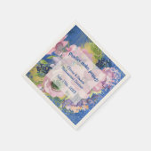 ラベンダーブルースウォーターカラーフローラリハーサルディナー スタンダードカクテルナプキン (角)