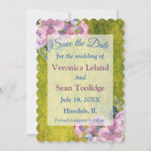 ラベンダーブルースウォーターカラーフローラ保存日 招待状 (裏面)