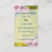 ラベンダーブルース水色フローラグリッター 名刺 (裏面)