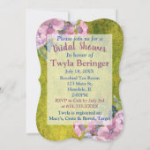 ラベンダーブルース水色フローラブライダルシャワー 招待状 (裏面)