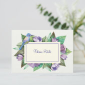 ラベンダーブルーパーソナライズされた文具 招待状 (スタンド正面)